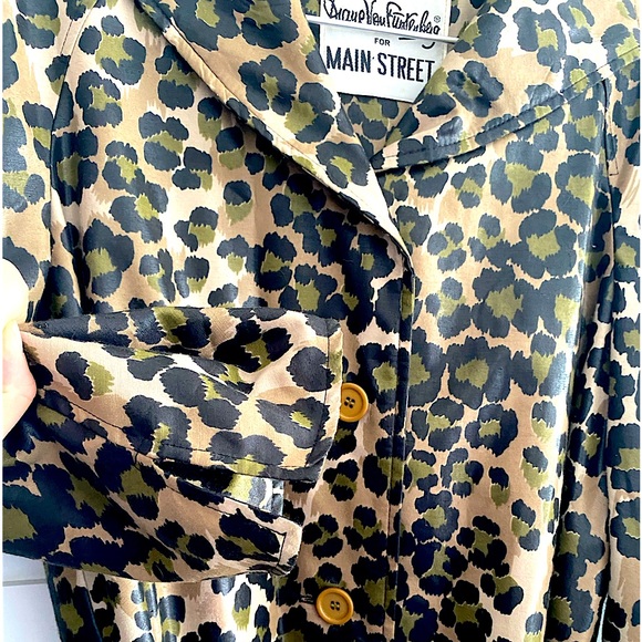 Vintage Diane Von Furstenberg DVF early 70s leopard print trench rain coat - Picture 4 of 8